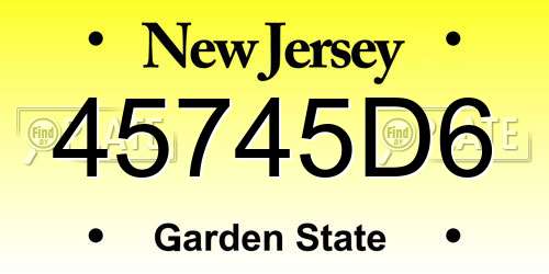 45745D6 New Jersey License Plate