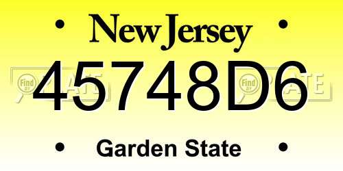 45748D6 New Jersey License Plate