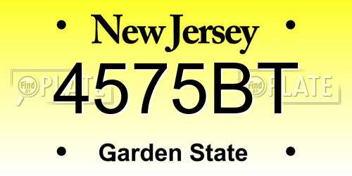 4575BT New Jersey License Plate