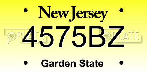 4575BZ New Jersey License Plate