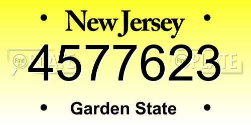 4577623 New Jersey License Plate