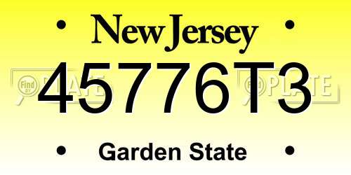 45776T3 New Jersey License Plate