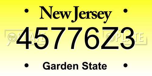 45776Z3 New Jersey License Plate
