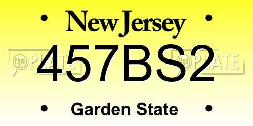 457BS2 New Jersey License Plate