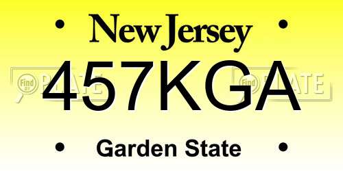 457KGA New Jersey License Plate