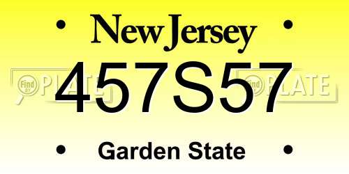 457S57 New Jersey License Plate