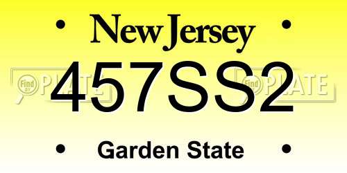 457SS2 New Jersey License Plate