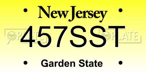 457SST New Jersey License Plate