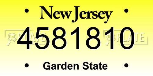4581810 New Jersey License Plate