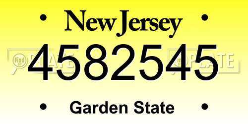4582545 New Jersey License Plate
