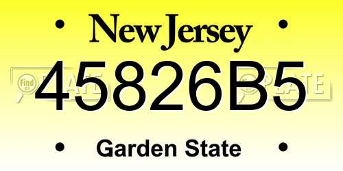 45826B5 New Jersey License Plate