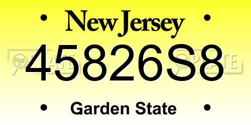 45826S8 New Jersey License Plate