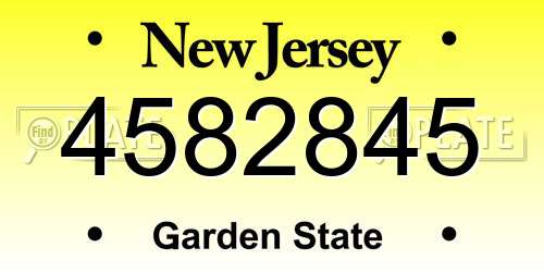 4582845 New Jersey License Plate