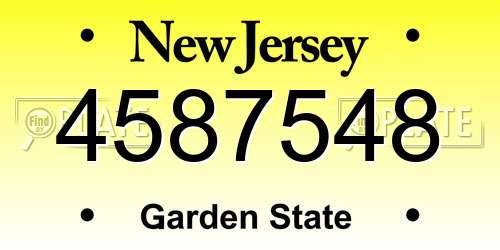 4587548 New Jersey License Plate
