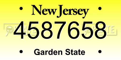 4587658 New Jersey License Plate