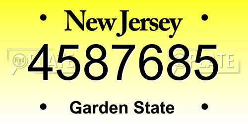 4587685 New Jersey License Plate
