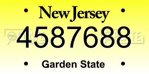 4587688 New Jersey License Plate