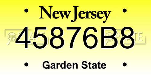 45876B8 New Jersey License Plate