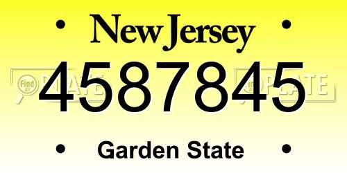 4587845 New Jersey License Plate