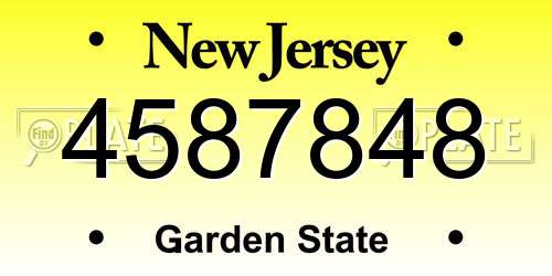 4587848 New Jersey License Plate