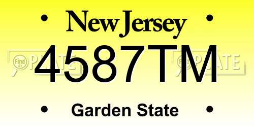 4587TM New Jersey License Plate