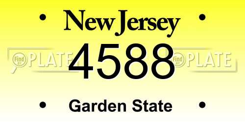 4588 New Jersey License Plate