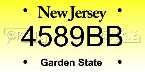 4589BB New Jersey License Plate