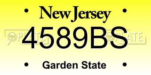 4589BS New Jersey License Plate