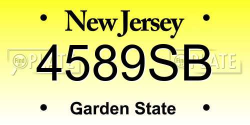 4589SB New Jersey License Plate