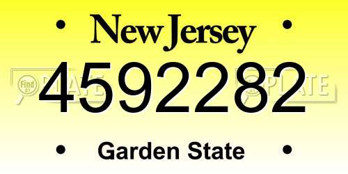 4592282 New Jersey License Plate