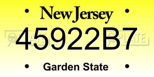 45922B7 New Jersey License Plate