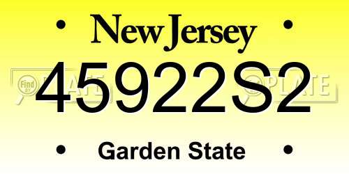 45922S2 New Jersey License Plate