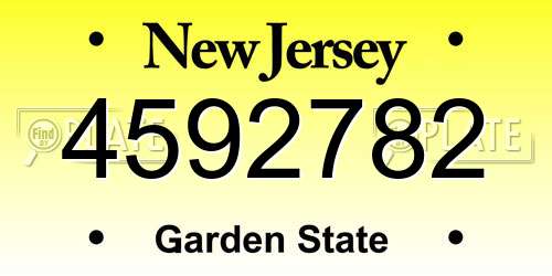 4592782 New Jersey License Plate