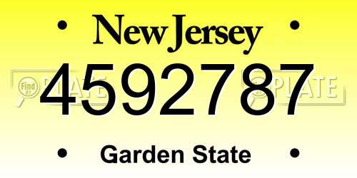 4592787 New Jersey License Plate