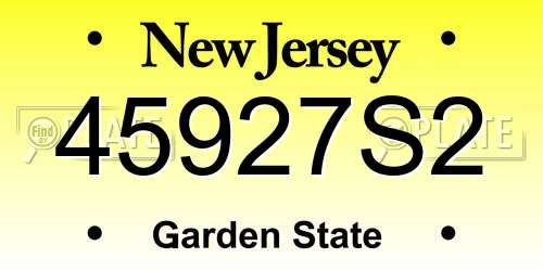 45927S2 New Jersey License Plate