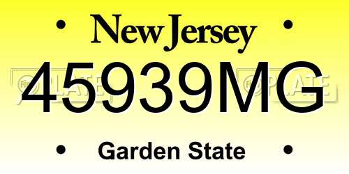 45939MG New Jersey License Plate
