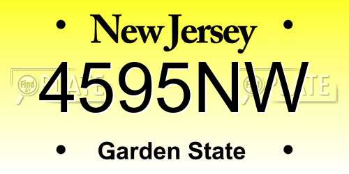 4595NW New Jersey License Plate