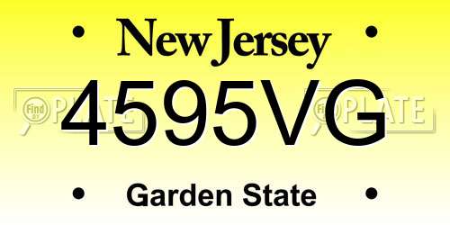 4595VG New Jersey License Plate