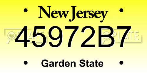 45972B7 New Jersey License Plate