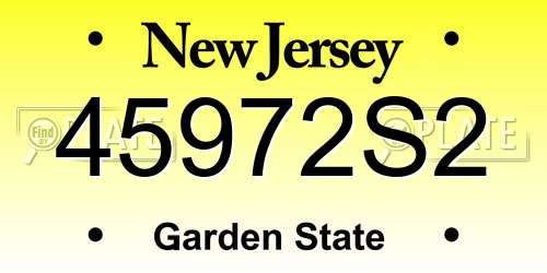 45972S2 New Jersey License Plate