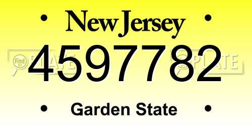 4597782 New Jersey License Plate