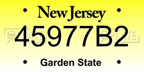 45977B2 New Jersey License Plate