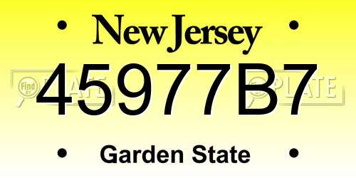 45977B7 New Jersey License Plate