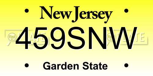 459SNW New Jersey License Plate