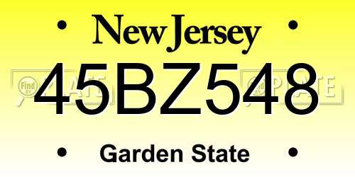 45BZ548 New Jersey License Plate