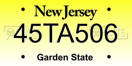 45TA506 New Jersey License Plate