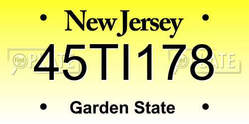 45TI178 New Jersey License Plate