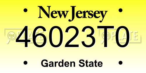 46023T0 New Jersey License Plate