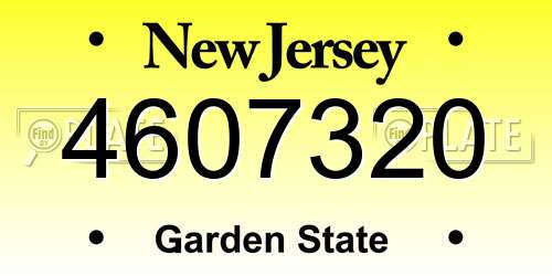 4607320 New Jersey License Plate