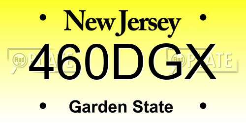 460DGX New Jersey License Plate